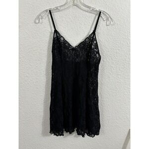 Vintage Arianne Dress Womens Medium‎ Black Lace Chemise Floral Slip Y2K 90s